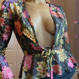 Sparkly Floral Blouse